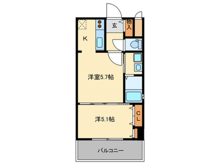 間取図 ｴﾝｸﾚｽﾄ吉塚駅前Ⅱ（1202）