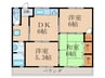 パークサイド柏田A棟 3DKの間取り