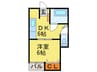 井上ビル 1DKの間取り