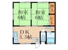 橋本アパ－ト 2DKの間取り