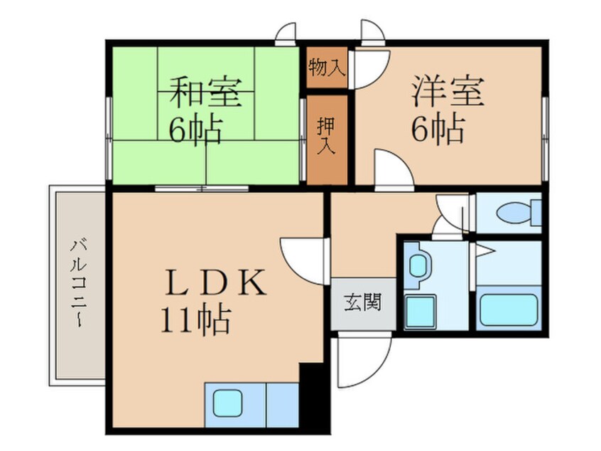 間取図 ヴィラ津田新町Ｂ棟