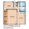 ニシキグレイス浅野 2DKの間取り