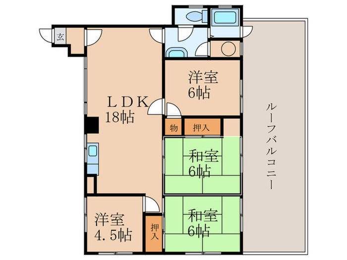 間取り図 ミリオンコーポラス鷹ノ巣205