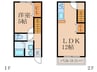 コモドハイム壱番館 1LDKの間取り