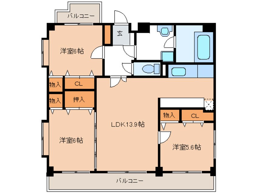 間取図 オ－クピア室見