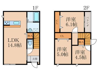 間取図 仮)サンラプロ浜町2丁目D棟