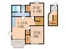 エバーグリーン加用Ａ 2LDKの間取り