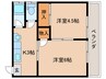 コーポわかば 2Kの間取り