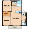 クラヴィエ赤坂Ｂ 2LDKの間取り