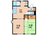 セジュール池端A棟 2DKの間取り