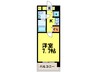 HONESTY高宮 1Kの間取り