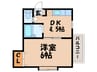 コ－ポヨシタケⅢ 1DKの間取り
