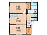 ウエストヒルズ鴨生田 2DKの間取り