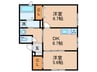 ウエストヒルズ鴨生田 2DKの間取り