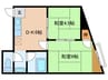 やすらぎビル 2DKの間取り