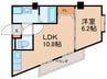第６元木ビル 1LDKの間取り