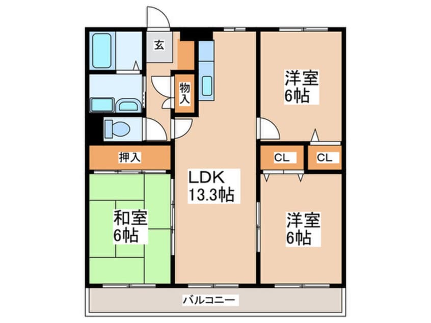 間取図 シャトレ参番館