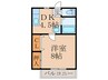 オーク立岩 1DKの間取り