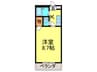 クロ－バ－藤原 1Kの間取り