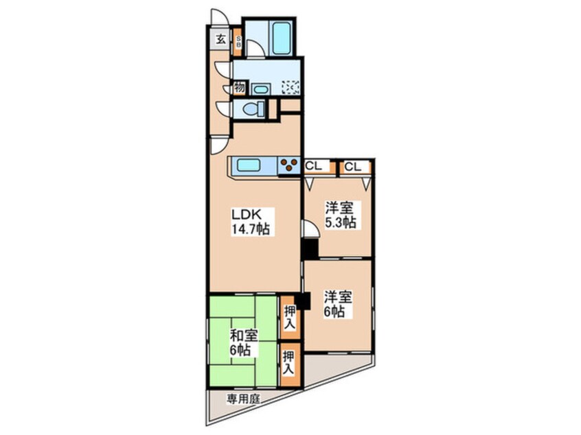 間取図 フロ－ラ６３４