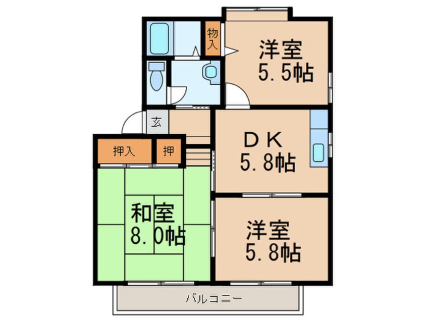 間取図 ヴェルハイム若宮Ａ