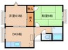 コーポオンデーヌ 2DKの間取り