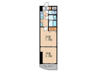 間取図 ロイヤル渡辺通１５４