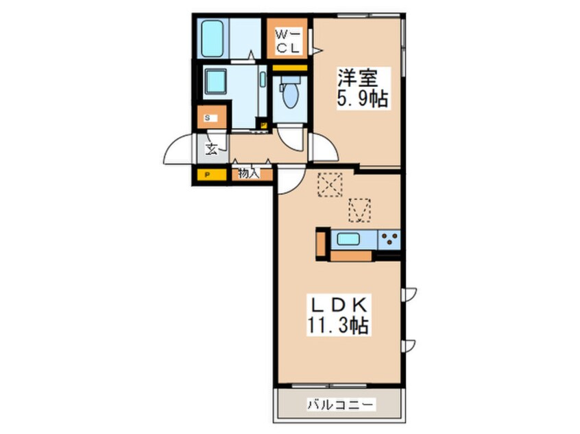 間取図 クラヴィーア朝倉街道駅前