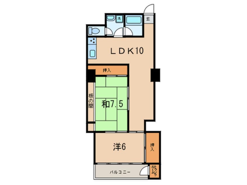 間取図 福岡リバ－キャッスル(509)