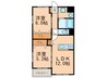 アヴァンセ志免 2LDKの間取り