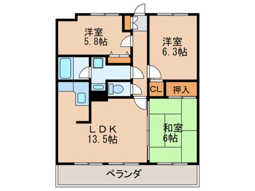 間取図 サンヒルズ東那珂