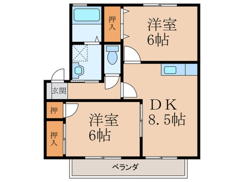 間取図 ウィステリア中吉田ⅡＢ