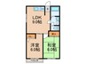 ゆうハイツ吉原 2LDKの間取り