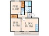 グローリー中村 2LDKの間取り