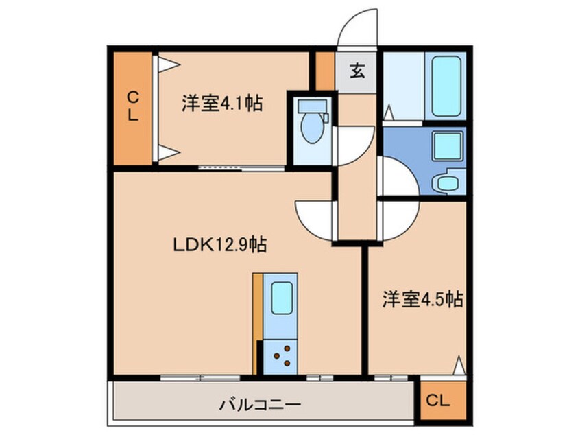 間取図 エクリエ若宮