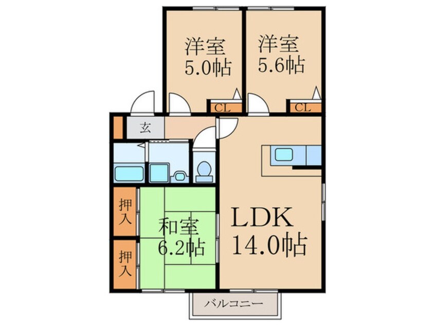 間取図 シャン・ド・フル－ル Ａ棟