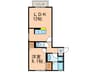 Casa Felice A棟 1LDKの間取り