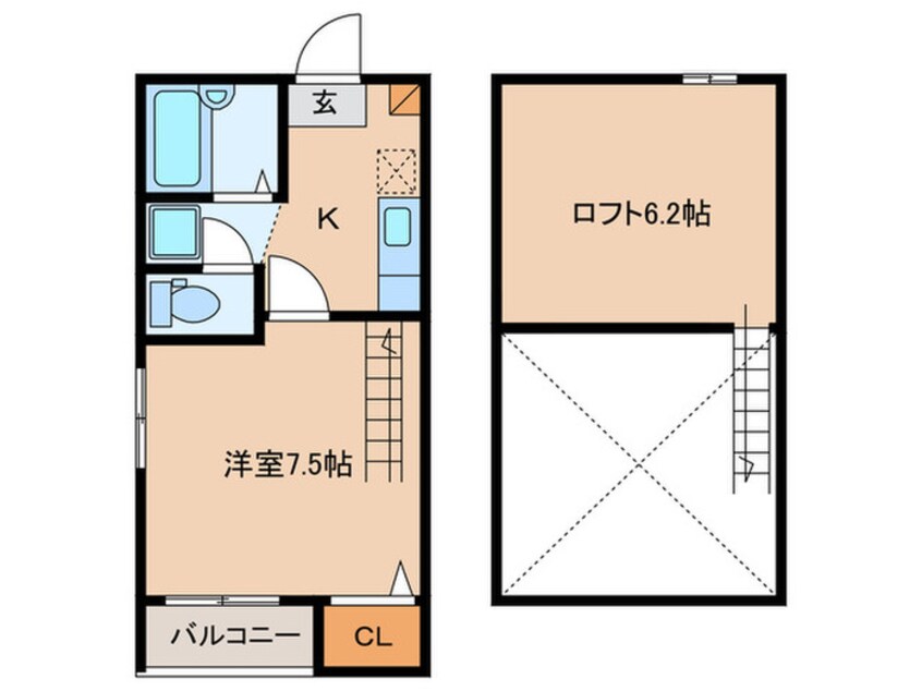 間取図 ＲＡＫＵコ－ポ田島