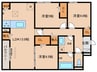 トリシア東大利 3LDKの間取り