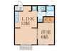 ベルエポック奥村Ａ棟 1LDKの間取り