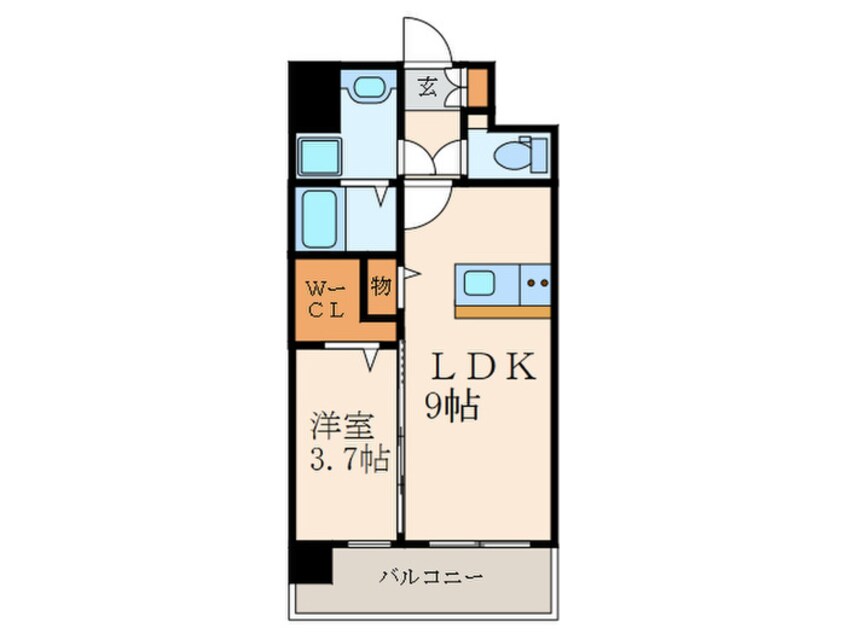 間取図 SOLUNA旦過　ﾏｰｹｯﾄﾌﾟﾚｲｽ