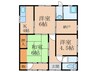 小竹　新山崎貸家 3Kの間取り