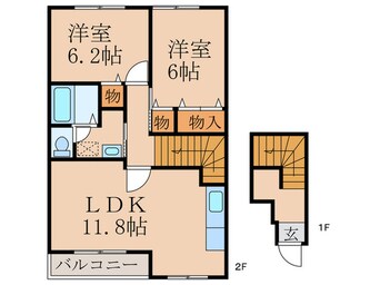 間取図 フォンテ－ヌ南行橋Ｂ