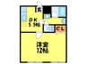 ラフォーレ田中 1DKの間取り