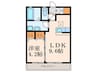 RENACE陣原 1LDKの間取り