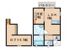 クローバーテラス 1LDKの間取り