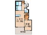 アジャートK 1LDKの間取り