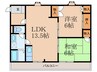 フェアコート春日 2LDKの間取り