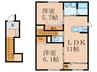 コレストコート　A棟 2LDKの間取り
