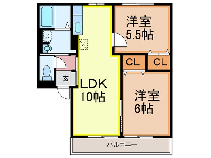 間取り図 フェロー中鶴 Ｂ棟